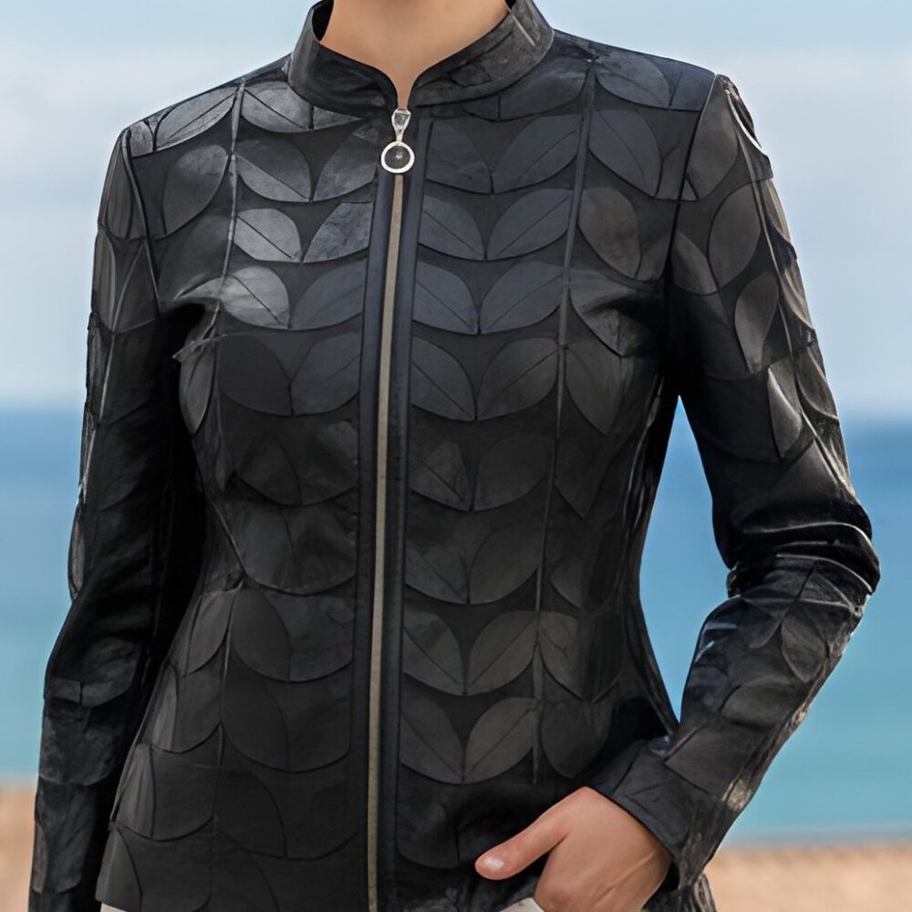 Women's Leather Jacket Women's Leather Women's Jacket Leather Womens Leaf Jacket